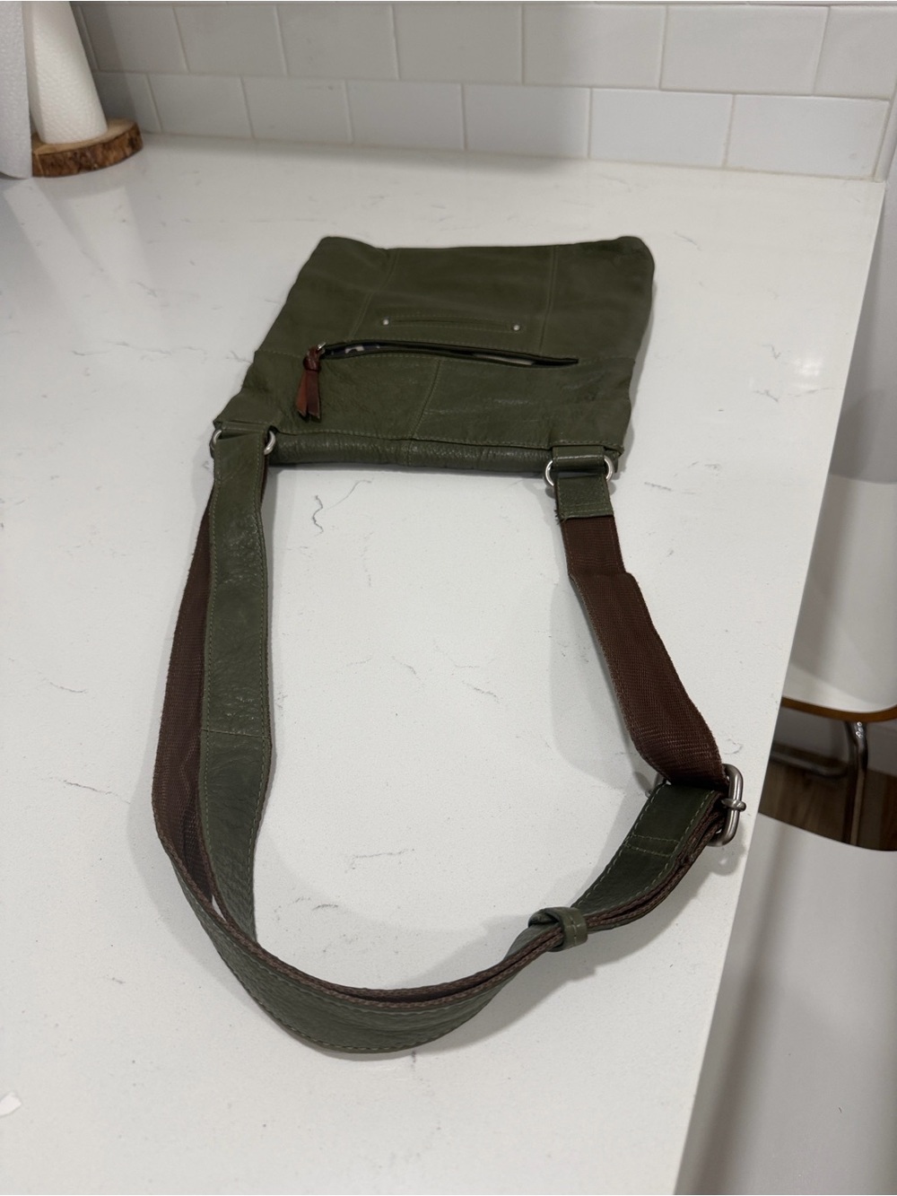 Olive Green Men’s Crossbody Sling Bag